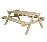Arbor Garden Solutions Fortem Rounded Pub Style Picnic Table Benches Set (5Ft, Natural Finish)