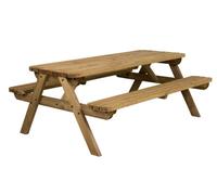 Arbor Garden Solutions Fortem Rounded Pub Style Picnic Table Benches Set (5Ft, Rustic Brown)