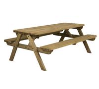 Arbor Garden Solutions Fortem Rounded Pub Style Picnic Table Benches Set - Rustic Finish - Included assembly - 150cm