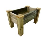 Arbor Garden Solutions Gardenglow Wooden Planter, 2-Tier Grooved Surface (L-100Cm X D-60Cm X H-50Cm)