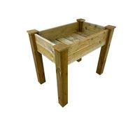 Arbor Garden Solutions Gardenglow Wooden Planter, 2-Tier Grooved Surface (L-50Cm X D-60Cm X H-100Cm)