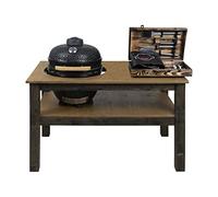 Arbor Garden Solutions Grill Table, BBQ Kitchen Space for Kamado Green Egg XLarge Ceramic Smoker (L-160cm W-90cm H-88cm) (Standard Legs)