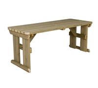 Arbor Garden Solutions Hollies Rounded Wooden Garden Table, Outdoor Picnic Dining Desk - Without expert assembly - 210cm