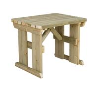 Arbor Garden Solutions Hollies Rounded Wooden Garden Table, Outdoor Picnic Dining Desk - Without expert assembly - 90cm