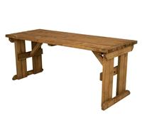 Arbor Garden Solutions Hollies Wooden Garden Table, Outdoor Picnic Dining Desk - Rustic Finish - Included assembly - 210cm