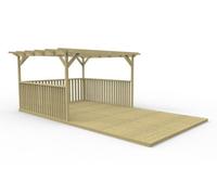 Arbor Garden Solutions Rectangular Pergola And Decking Kit With Balustrade V.3, 4.2M X 4.8M