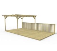 Arbor Garden Solutions Rectangular Pergola And Decking Kit With Balustrade V.5, 3M X 4.2M