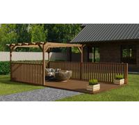 Arbor Garden Solutions Rectangular Pergola And Decking Kit With Balustrade V.9, 3M X 4.2M