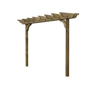 Arbor Garden Solutions Sculpted Double Beam Pergola, Plant Climbing Arbour - Sculpted brace - Natural (Light Green) - Four Row Kit - 4.2m