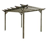 Arbor Garden Solutions Sculpted Wooden Garden Pergola Kit, 2.4M X 3M (Rustic Brown Finish)