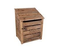 Arbor Garden Solutions Slatted Wooden Log Store with Door W-99cm, H-126cm or 180cm, D-88cm - Brown Finish - Without expert assembly - 126cm