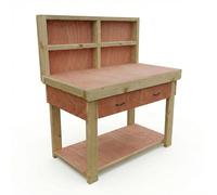 Arbor Garden Solutions Static V.1 Workbench with Back Panel & Bottom Shelf - Eucalyptus Hardwood Plywood Top (180cm / 6ft Length)