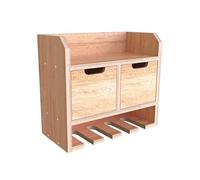 Arbor Garden Solutions Tooltrek4 Power tool organizer storage rack, wall-mount drill holder, charging station for 4 power drills (18mm Eucalyptus, 4 slos)