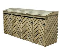 Arbor Garden Solutions Verdibin Wheelie Bin Storage Unit, Quadruple,