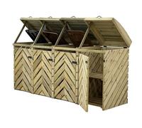 Arbor Garden Solutions Verdibin Wheelie Bin Storage Unit, Quadruple, With Recycling Shelf