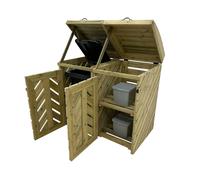 Arbor Garden Solutions VerdiBin Wheelie Bin Storage Unit - With Shelf - With Expert Assembly - Double