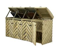 Arbor Garden Solutions VerdiBin Wheelie Bin Storage Unit - With Shelf - With Expert Assembly - Quadruple