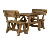 Arbor Garden Solutions Victoria Picnic Table and Benches Set With Backrest - Rustic Finish - Included assembly - 120cm