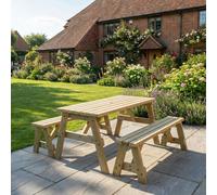 Arbor Garden Solutions Victoria Picnic Table and Benches Set - Without expert assembly - 120cm