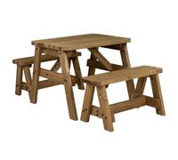 Arbor Garden Solutions Victoria Rounded Picnic Table and Benches Set - Rustic Finish - Without expert assembly - 90cm