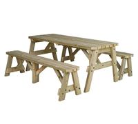 Arbor Garden Solutions Victoria Rounded Picnic Table and Benches Set - Without expert assembly - 240cm