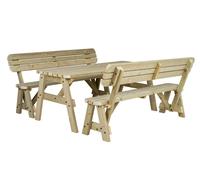 Arbor Garden Solutions Victoria Rounded Picnic Table Benches Set With Backrest - Without expert assembly - 210cm