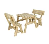 Arbor Garden Solutions Victoria Rounded Picnic Table Benches Set With Backrest - Without expert assembly - 120cm