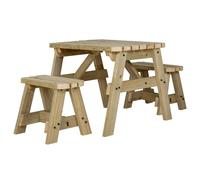 Arbor Garden Solutions Victoria Rounded Space Saving Picnic Table and Benches Set - Included assembly - 120cm