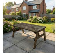 Arbor Garden Solutions Victoria Rounded Wooden Garden Table, Outdoor Picnic Dining Desk - Rustic Finish - Included assembly - 240cm