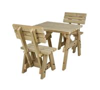 Arbor Garden Solutions Victoria Space Saving Picnic Table and Benches Set With Backrest - Included assembly - 90cm