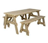 Arbor Garden Solutions Victoria Space Saving Picnic Table Benches Set (5Ft, Natural Finish)