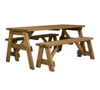 Arbor Garden Solutions Victoria Space Saving Picnic Table Benches Set (5Ft, Rustic Brown)