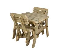 Arbor Garden Solutions Victoria Space Saving Rounded Picnic Table and Benches Set With Backrest - Without expert assembly - 120cm
