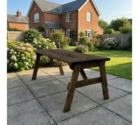 Arbor Garden Solutions Victoria Wooden Garden Table, Outdoor Picnic Dining Desk - Rustic Finish - Without expert assembly - 210cm