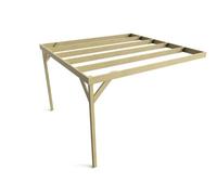 Arbor Garden Solutions Wall-Mounted Wooden Box Pergola, Complete Diy Kit, 2.4M X 2.4M (Natural Finish)