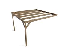 Arbor Garden Solutions Wall-Mounted Wooden Box Pergola, Complete Diy Kit, 4.8M X 4.8M (Rustic Brown Finish)