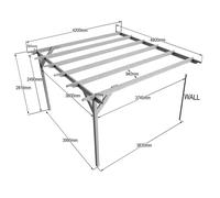 Arbor Garden Solutions Wall Mounted Wooden Pergola Kit - Chamfered Design - Rustic Brown - 4.2m x 4.8m