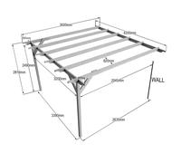 Arbor Garden Solutions Wall Mounted Wooden Pergola Kit - Longhorn Design - Natural (Light Green) - 3m x 4.2m