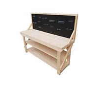 Arbor Garden Solutions Wooden Acorn Workbench With Two Shelves With Peg Board - 46 Piece Peg Kit INCLUDED - 4FT To 6FT - Made Of Kiln Dry Timber - Industrial/Garage Work Table Handmade (4ft)