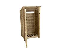 Arbor Garden Solutions wooden log store 6ft with door, firewood storage (W-99cm, H-180cm, D-88cm), natural finish (Without kindling shelf (roof sloping back))