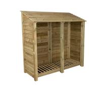 Arbor Garden Solutions Wooden Log Store W-187Cm, H-180Cm, D-88Cm - Natural (Light Green) Finish