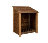 Arbor Garden Solutions Wooden Log Store W-99Cm, H-126Cm, D-88Cm - Brown Finish