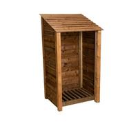 Arbor Garden Solutions Wooden Log Store W-99Cm, H-180Cm, D-88Cm - Brown Finish