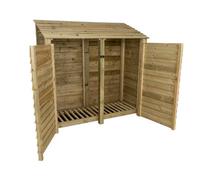 Arbor Garden Solutions Wooden Log Store With Door W-187Cm, H-180Cm, D-88Cm - Natural (Light Green) Finish