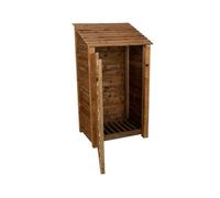 Arbor Garden Solutions Wooden Log Store With Door W-99Cm, H-180Cm, D-88Cm - Brown Finish