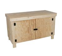 Arbor Garden Solutions Wooden Plywood Top Workbench With Lockable Cupboard (V.9) - Included assembly - 120cm