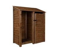 Arbor Garden Solutions Wooden Tool And Log Store, Garden Storage W-146Cm, H-180Cm, D-88Cm - Brown Finish
