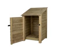 Arbor Garden Solutions Wooden Tool Store, Garden Storage W-79Cm, H-126Cm, D-88Cm - Natural (Light Green) Finish