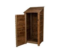 Arbor Garden Solutions Wooden Tool Store, Garden Storage W-79Cm, H-180Cm, D-88Cm - Brown Finish