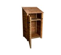 Arbor Garden Solutions Wooden Tool Store, Garden Storage With Shelf W-99Cm, H-180Cm, D-88Cm - Brown Finish